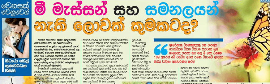 මී මැස්සන් සහ සමනලයින් නැති ලොවක් කුමටද?